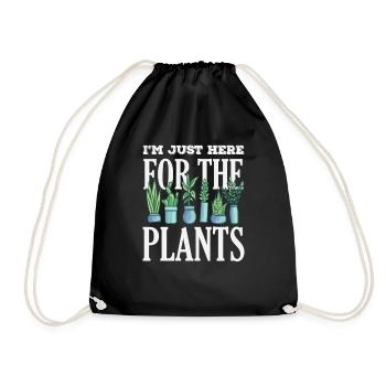 Plant lovers only here for the plants - Drawstring Bag - black - Front