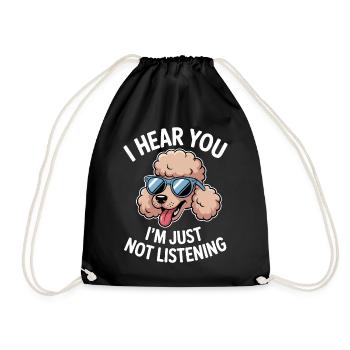 Paroles de caniche Caniche Cadeau drôle de caniche - Sac de sport léger - noir - Devant