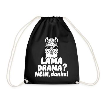 Lama Drama Nein Danke - Turnbeutel - Schwarz - Vorne