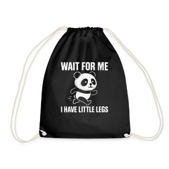 Panda Spruch Humor Meme Lustig Witzig Geschenkidee - Turnbeutel - Schwarz - Vorne