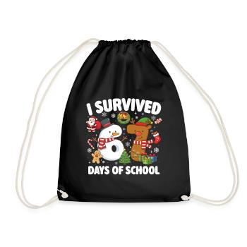 67 Days Of School Meme Survived Funny Trend - Drawstring Bag - black - Front
