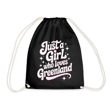 Just a Girl who Loves Greenland Grönland Fan - Turnbeutel - Schwarz - Vorne