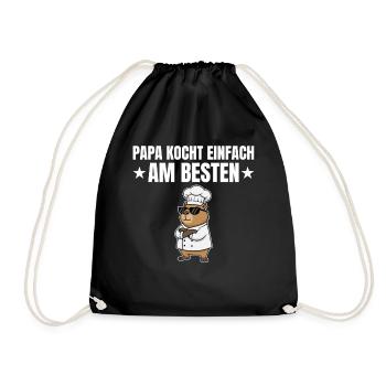 Dad Cooks Best - Capybara Chef - Drawstring Bag - black - Front