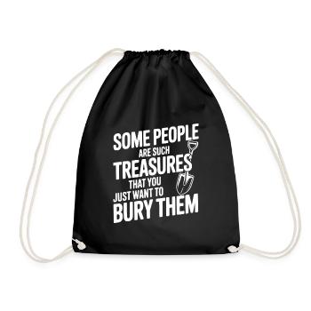 Some People are such Treasures - Drawstring Bag - black - Front