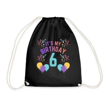 6 ans fille C’est mon anniversaire Enfants Anniversaire - Sac de sport léger - noir - Devant