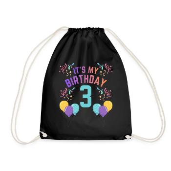 3 ans fille C’est mon anniversaire Enfants Anniversaire - Sac de sport léger - noir - Devant