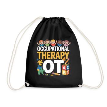Kinder OT Motiv Ergotherapie Spaß - Turnbeutel - Schwarz - Vorne