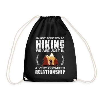 Hiking Commitment Tee Design - Turnbeutel - Schwarz - Vorne