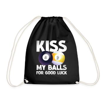 Billiard Humor: Lucky Balls Duo - Drawstring Bag - black - Front