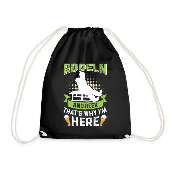 Bobsleigh driver TOBOGGANING AND BEER THAT'S WHY I'M HERE - Drawstring Bag - black - Front