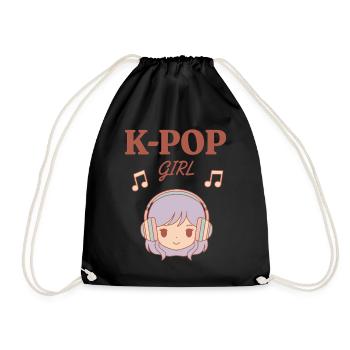 Fille de K-Pop Musique coréenne Fans mignons de Kpop en Corée - Sac de sport léger - noir - Devant