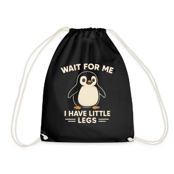 Pinguin Spruch Humor Meme Lustig Geschenkidee - Turnbeutel - Schwarz - Vorne