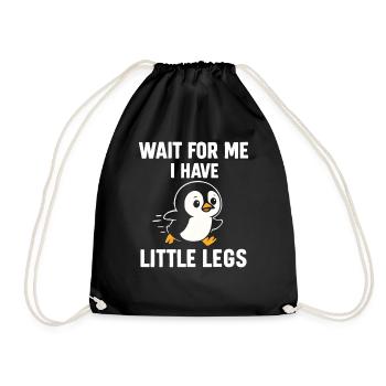 Pinguin Spruch Humor Meme Lustig Geschenkidee - Turnbeutel - Schwarz - Vorne
