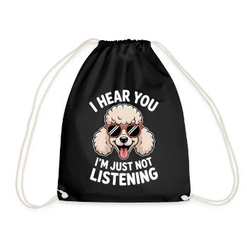 Paroles de caniche Caniche Cadeau drôle de caniche - Sac de sport léger - noir - Devant