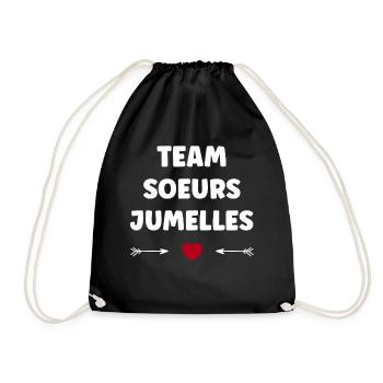 Team Twin Sisters - Drawstring Bag - black - Front