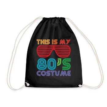 This is my 80's 80's Costume Costume - Drawstring Bag - black - Front