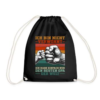 Ich Habe Nur Den Besten Opa Der Welt Retro - Turnbeutel - Schwarz - Vorne
