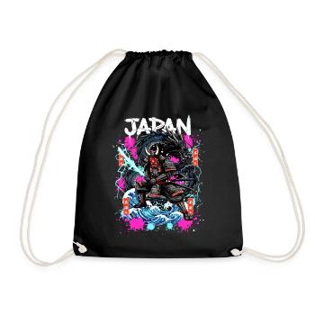 Hannya Samurai Drache – Japan Neon Streetwear - Turnbeutel - Schwarz - Vorne