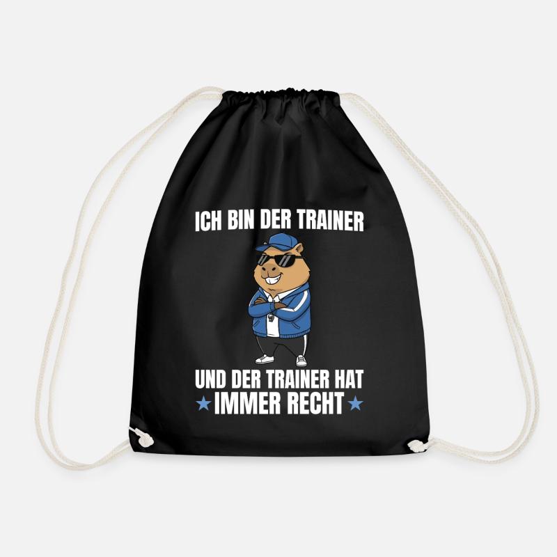 Fußballtrainer Capybara hat immer Recht - Turnbeutel - Schwarz