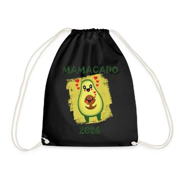 Avocado 2026 Mamacado Lustiger Spruch - Turnbeutel - Schwarz - Vorne