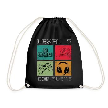 Joueur d’anniversaire niveau 7 ans débloqués - Sac de sport léger - noir - Devant