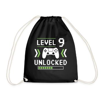 Garçons du 9e anniversaire : niveau 9 débloqué - Sac de sport léger - noir - Devant