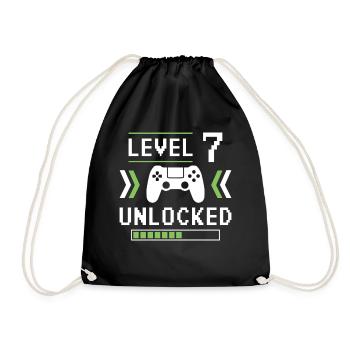 Level 7 Unlocked - Drawstring Bag - black - Front