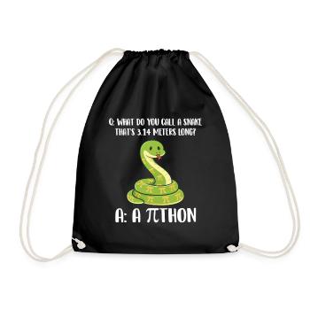Snake 3.14 Meters Long Pi Day Python Joke - Drawstring Bag - black - Front
