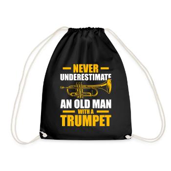 Un vieil homme avec un trompettiste - Sac de sport léger - noir - Devant