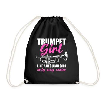Trumpet Girl Trumpet Trumpet Player - Drawstring Bag - black - Front