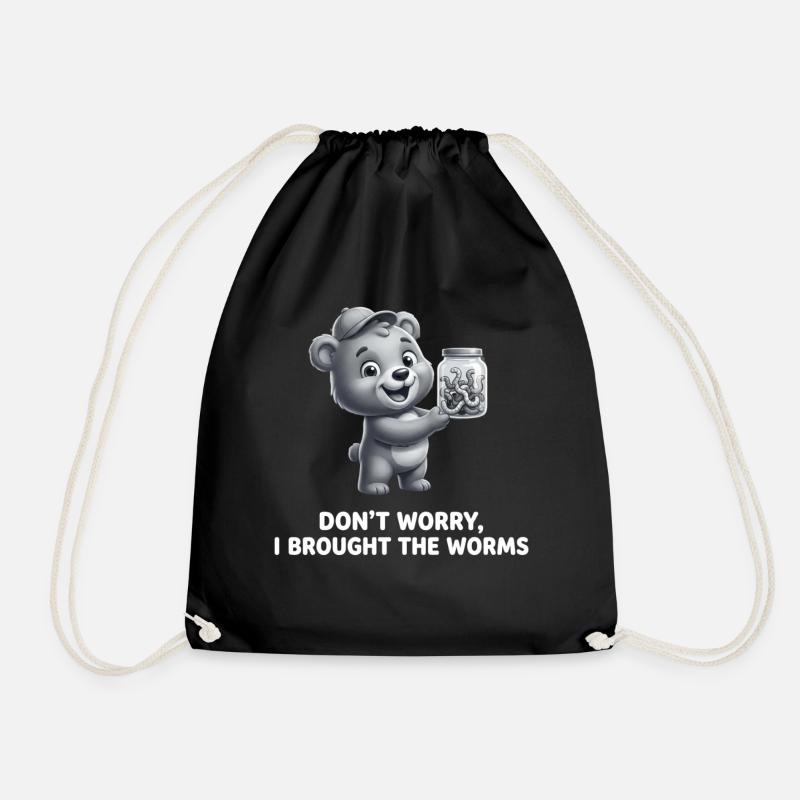 Dont Worry I Brought The Worms Angler Spruch - Turnbeutel - Schwarz