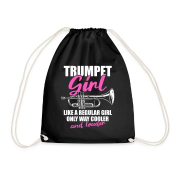 Trumpet Girl Trumpet Trumpet Player - Drawstring Bag - black - Front
