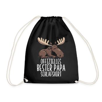 Offizielles Bester Papa Schlafshirt Elch Vatertag - Turnbeutel - Schwarz - Vorne