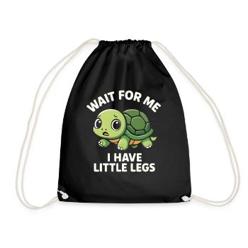 Turtle Saying Humor Meme Funny Gift Idea - Drawstring Bag - black - Front