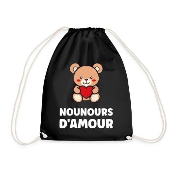 Nounours d'Amour Coeur Rouge - Sac de sport léger - noir - Devant