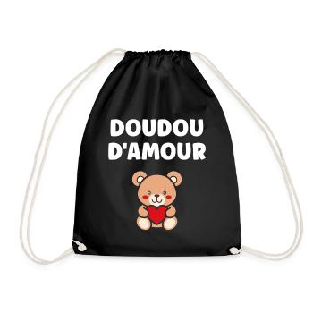 Doudou d'Amour Teddy Coeur Rouge - Sac de sport léger - noir - Devant