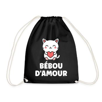 Heart Kitten Bebou of Love - Drawstring Bag - black - Front