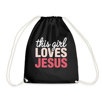 This Girl Loves Jesus - Turnbeutel - Schwarz - Vorne