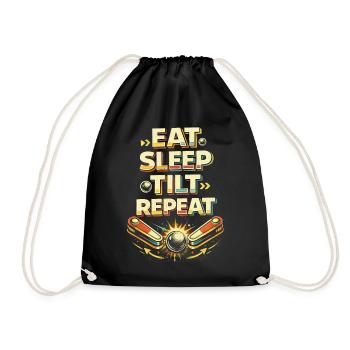 Pinball Pinball Player Eat Sleep Tilt - Drawstring Bag - black - Front