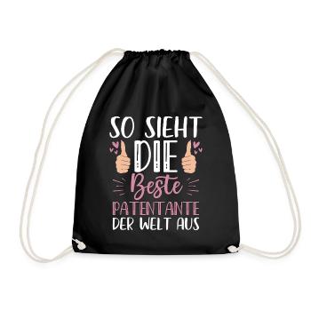 So Sieht Die Beste Patentante Der Welt Aus - Turnbeutel - Schwarz - Vorne