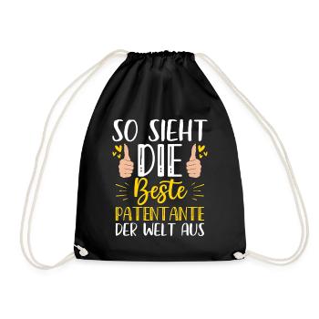 So Sieht Die Beste Patentante Der Welt Aus - Turnbeutel - Schwarz - Vorne