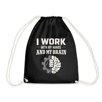 workers who are trained as welders and - Drawstring Bag - black - Front