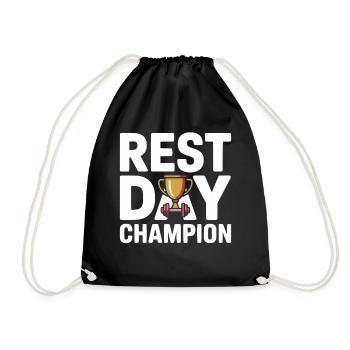 Humour de la Championne de la Journée de repos sur la forme physique - Sac de sport léger - noir - Devant