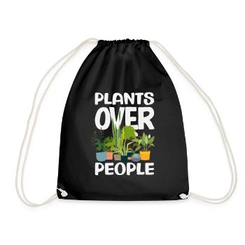 Plant Lovers Over People Succulent Plant - Drawstring Bag - black - Front