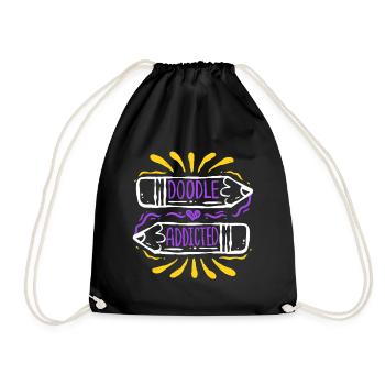 Doodle Doodle Drawing - Drawstring Bag - black - Front