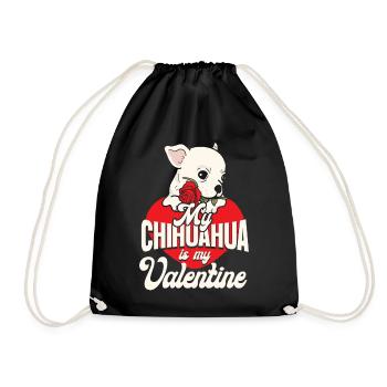 Chihuahua Chihuahueño Valentines - Drawstring Bag - black - Front