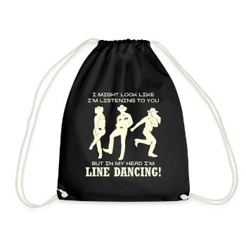 Humour de silhouette de danse en ligne - Sac de sport léger - noir - Devant