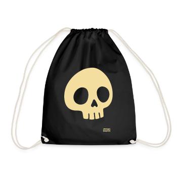 Beiger Totenkopf - Turnbeutel - Schwarz - Vorne