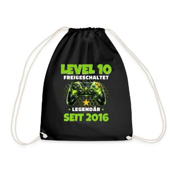 T-shirt joueur du 10e anniversaire niveau 10 débloqué - Sac de sport léger - noir - Devant