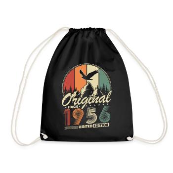 Original 1956 Vintage Retro Birthday Gift - Drawstring Bag - black - Front